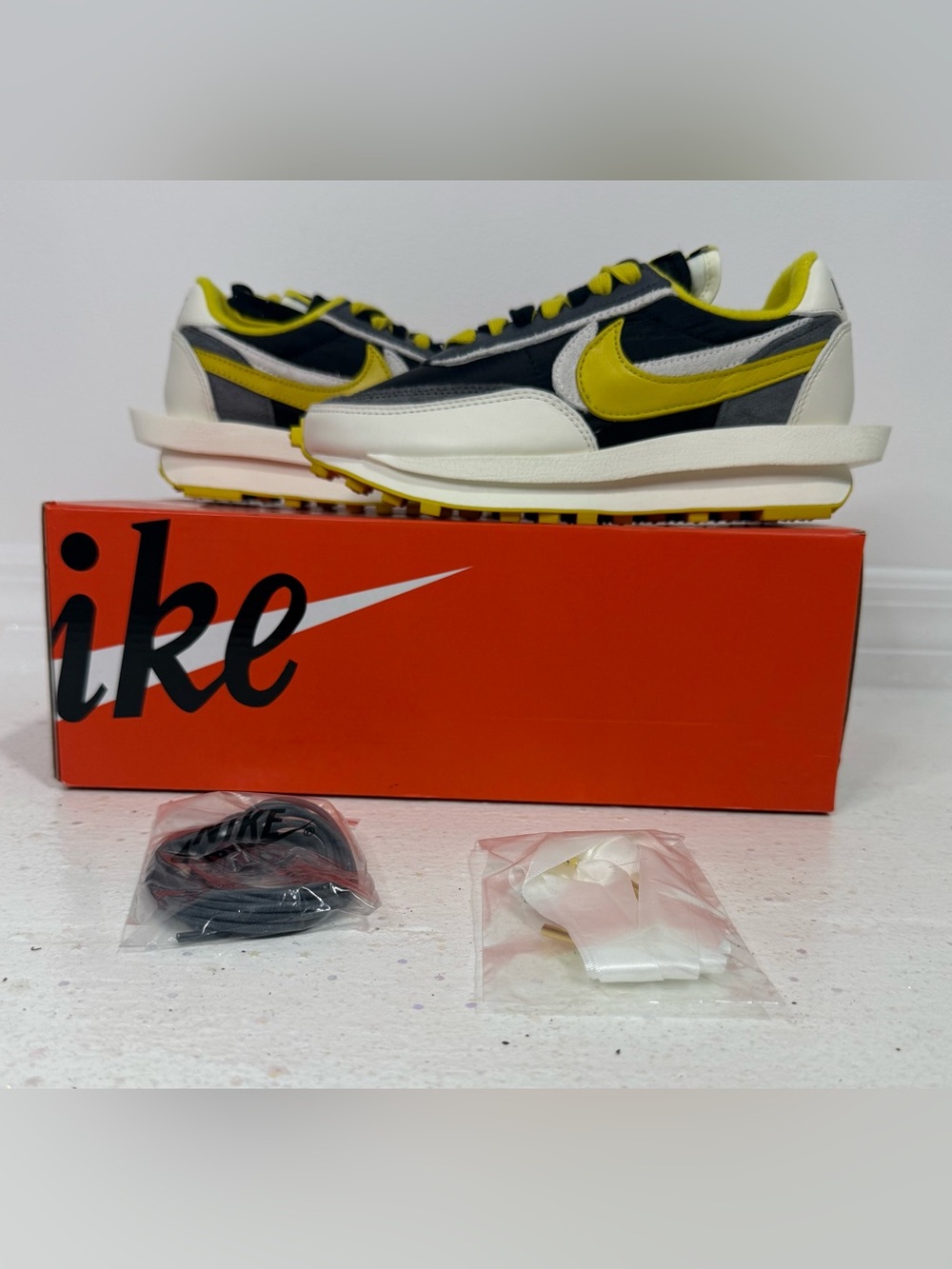 Nike LDWaffle in Black and Bright Citron